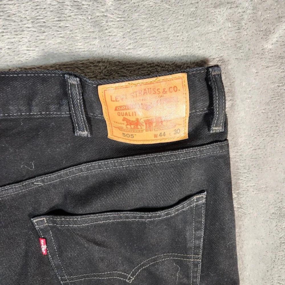Levi's 505 Jeans Men's 42X30 (Tag 44X30) Black Y2K 90s Straight‎